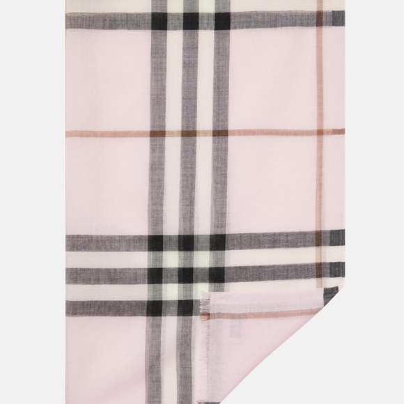 BURBERRY Giant Check Pink Wool & Silk Scarf / BRAND NEW - Picture 5 of 12